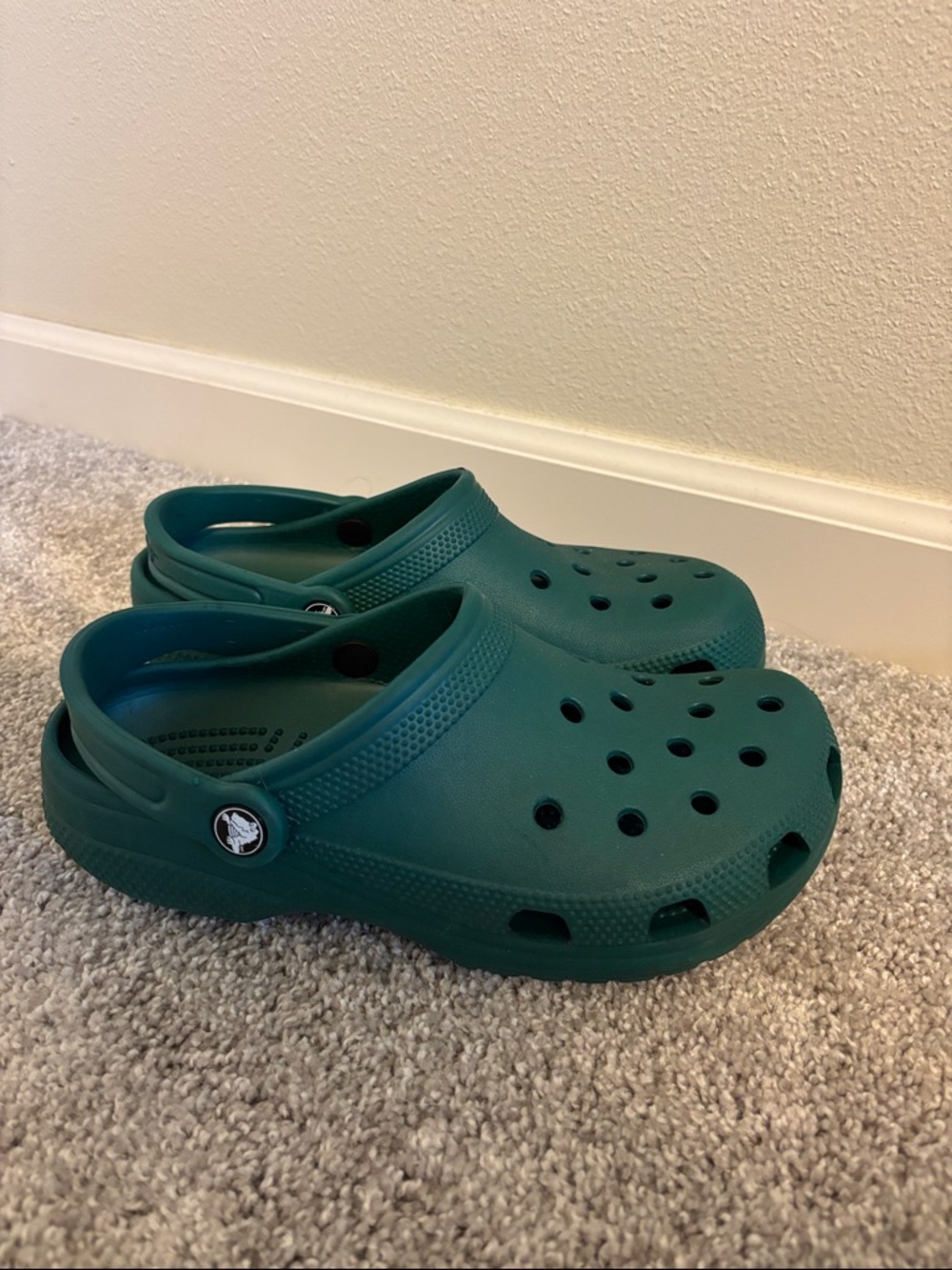 Dark Green Crocs - like new!